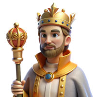 extraordinary vintage Portrait of a Regal King with a Crown Sce authentic png