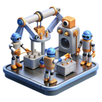 wonderful rustic A Group of Robots Working in a Factory genuine png