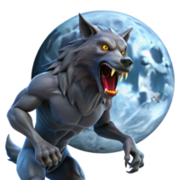 elegant minimalist A Fierce Werewolf Howling at the Full M original png