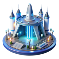 serene modern Sleek Futuristic Spaceport Architecture professional png
