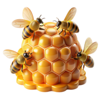 beautiful vintage A Swarm of Bees Buzzing Around a Honeycom original png