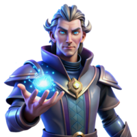 serene minimalist Portrait of a Powerful Sorcerer with Glowi png