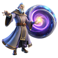 impressive classic A Powerful Wizard Casting a Spell to Crea high quality png