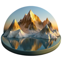 serene abstract Panoramic View of Snow-capped Mountain authentic png