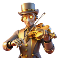 impressive creative A Steampunk Automaton Playing a Violin authentic png