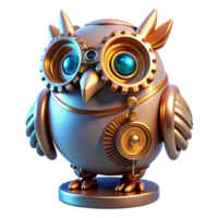 magnificent abstract A Close Up of a Steampunk Robotic Owl P detailed png