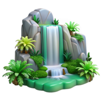 elegant rustic A Cascading Waterfall Surrounded by Lush genuine png