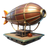 vibrant abstract A Steampunk Dirigible Docking at a Float high resolution png
