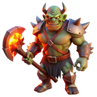 extraordinary traditional Menacing Orc Chieftain with Battleaxe png