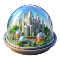 stunning abstract A Futuristic City Built Inside a Giant original png