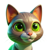 elegant classic Portrait of a Curious Cat with Bright Gr premium png