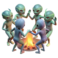 magnificent abstract A Group of Aliens with Iridescent Skin E genuine png