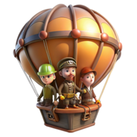beautiful artistic A Group of Steampunk Explorers in a Hot A authentic png