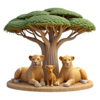 beautiful abstract A Majestic Lion Pride Resting Under the S high quality png