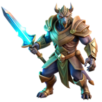 extraordinary artistic A Fierce Dragonborn Warrior Wielding a Glo authentic png
