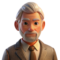 serene classic Portrait of an Elderly Man Deep Wrinkles high resolution png