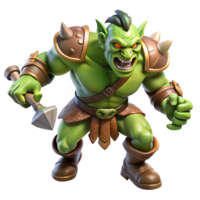 stunning artistic A Fierce Orc Chieftain Leading a Charge exclusive png