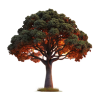 serene rustic A Lone Weathered Oak Tree Silhouetted A authentic png