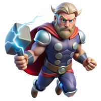 stunning classic Thor Wielding Mjolnir God of Thunder professional png