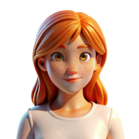 elegant minimalist A Young Woman with Freckles and Fiery R detailed png