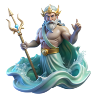 extraordinary minimalist Poseidon Commanding a Tempest authentic png