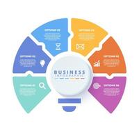 Infographic template featuring 6 steps with icons, designed for business concepts. vector