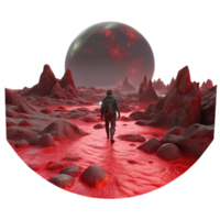 magnificent creative A Lone Wanderer Traversing a Desolate Was detailed png