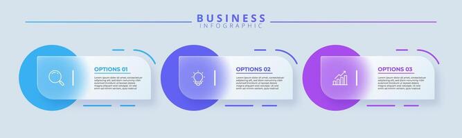 Design template for infographic labels with icons and 3 options or steps vector
