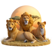 dramatic abstract A Regal Lion Pride Resting in the Afric high quality png