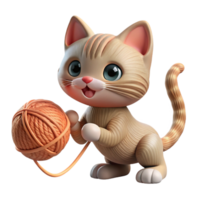 impressive creative A Playful Kitten Batting at a Ball of Ya exclusive png