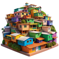 elegant rustic A Colorful Favela Built on a Hillside Vi premium png