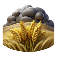 dramatic minimalist A Rolling Field of Wheat Under a Stormy S detailed png