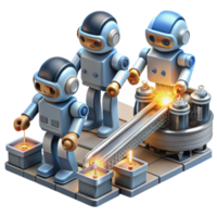wonderful abstract A Group of Robots Working on an Assembly premium png