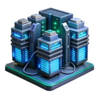 extraordinary abstract A Futuristic Server Room with Rows of Glo professional png
