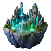 serene abstract An Alien City Built Into the Side of a C detailed png
