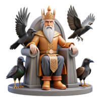 extraordinary minimalist Odin the Allfather Seated on His Throne high quality png