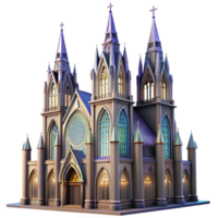 beautiful vintage A Towering Gothic Cathedral with Stained G authentic png