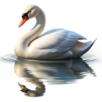 elegant classic A Graceful Swan Gliding Across a Still L detailed png