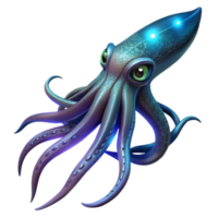 elegant artistic A Giant Squid Swimming in the Deep Ocean high resolution png