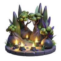 serene rustic A Group of Fireflies Illuminating a Dark detailed png