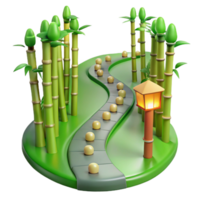 dramatic minimalist A Winding Path Through a Bamboo Forest So high quality png