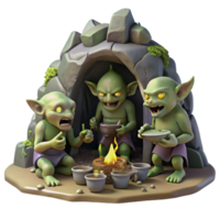 wonderful rustic A Group of Goblins Feasting in a Dimly Li high resolution png