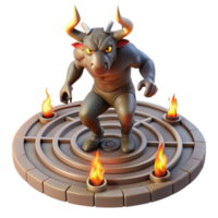extraordinary minimalist A Powerful Minotaur Trapped Within a Laby original png