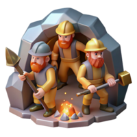 magnificent rustic A Group of Dwarves Mining for Gems in a D original png