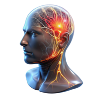 magnificent rustic A Transparent Human Head with Visible Ne high quality png