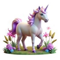 magnificent artistic A Majestic Unicorn Grazing in a Field Of authentic png