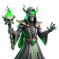 wonderful classic A Powerful Lich Casting a Spell in a Dar 4K png