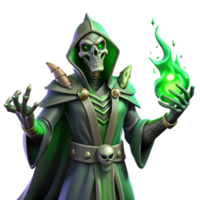 extraordinary creative A Powerful Lich Casting a Spell in a Dar detailed png
