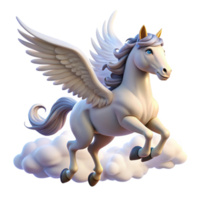 serene rustic A Graceful Pegasus Soaring Through the Cl high resolution png