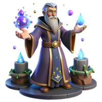 wonderful artistic A Wise Old Wizard Casting a Spell in His A original png